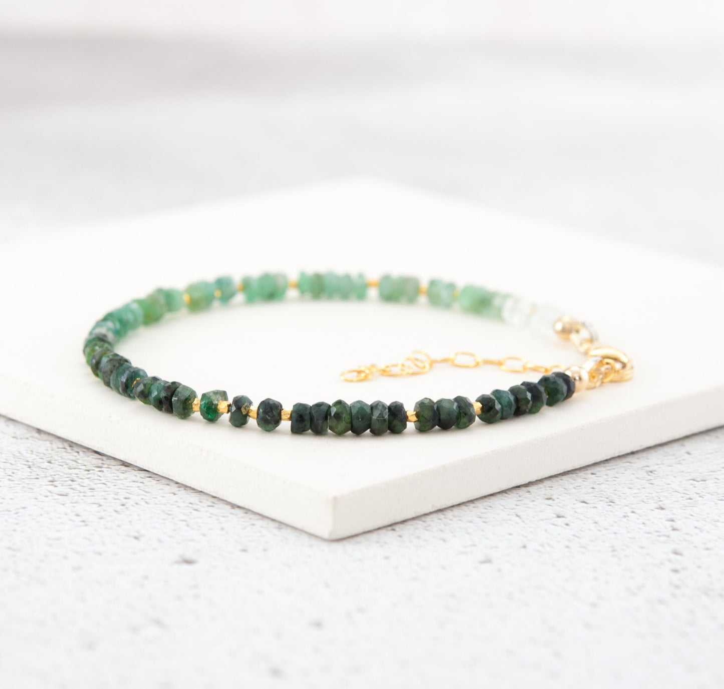 Dainty Ombre / Shaded Emerald Bracelet