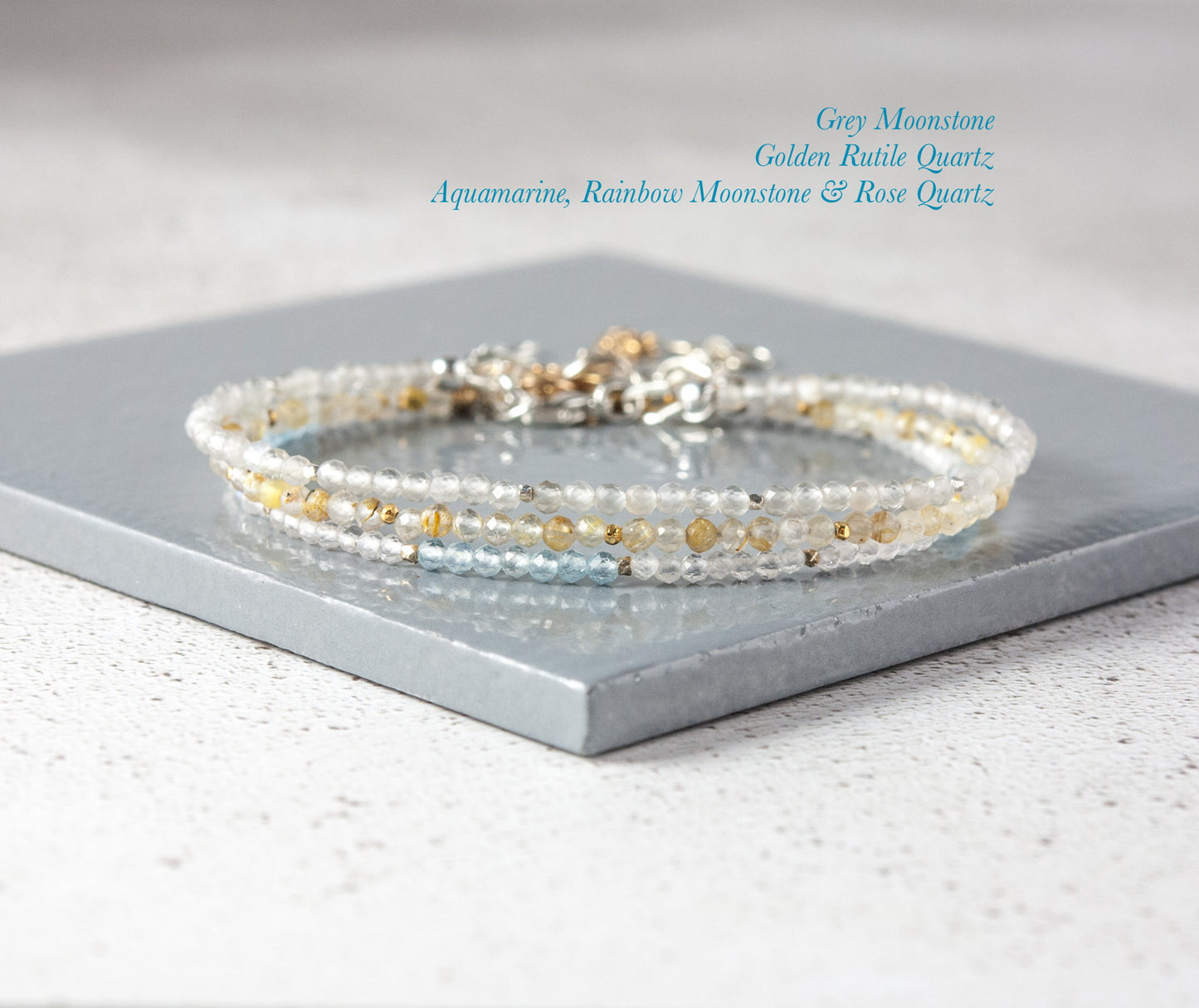 Dainty Grey Moonstone Gemstone Bracelet