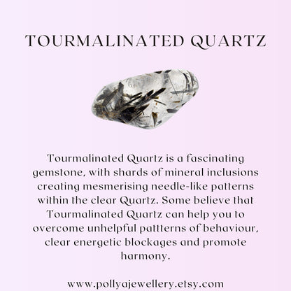 Dainty Tourmalinated Quartz Gemstone Bracelet