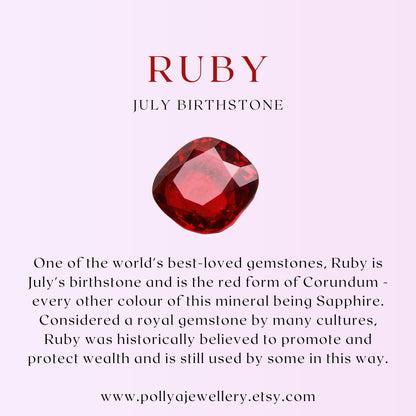 Dainty Pink Ruby Gemstone Bracelet