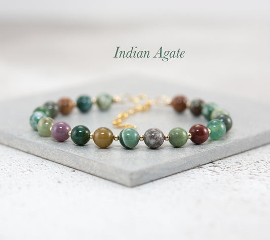 Indian Agate Gemstone Bracelet