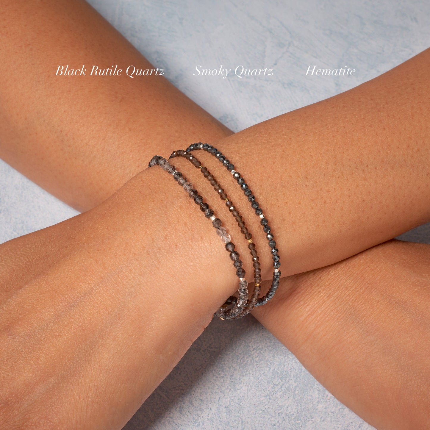 Dainty Tourmalinated Quartz Gemstone Bracelet