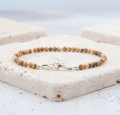 Dainty Picture Jasper Gemstone Bracelet