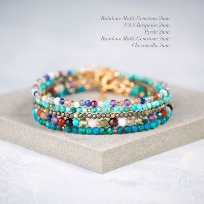 Dainty Chrysocolla Gemstone Bracelet
