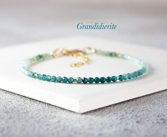 Dainty Grandidierite Gemstone Bracelet