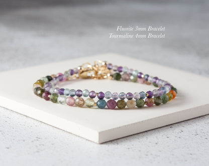 Dainty Fluorite Gemstone Bracelet (AAA Grade)