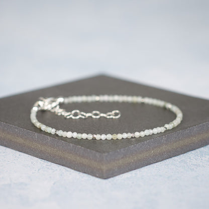 Dainty Jadeite Gemstone Bracelet (2mm)