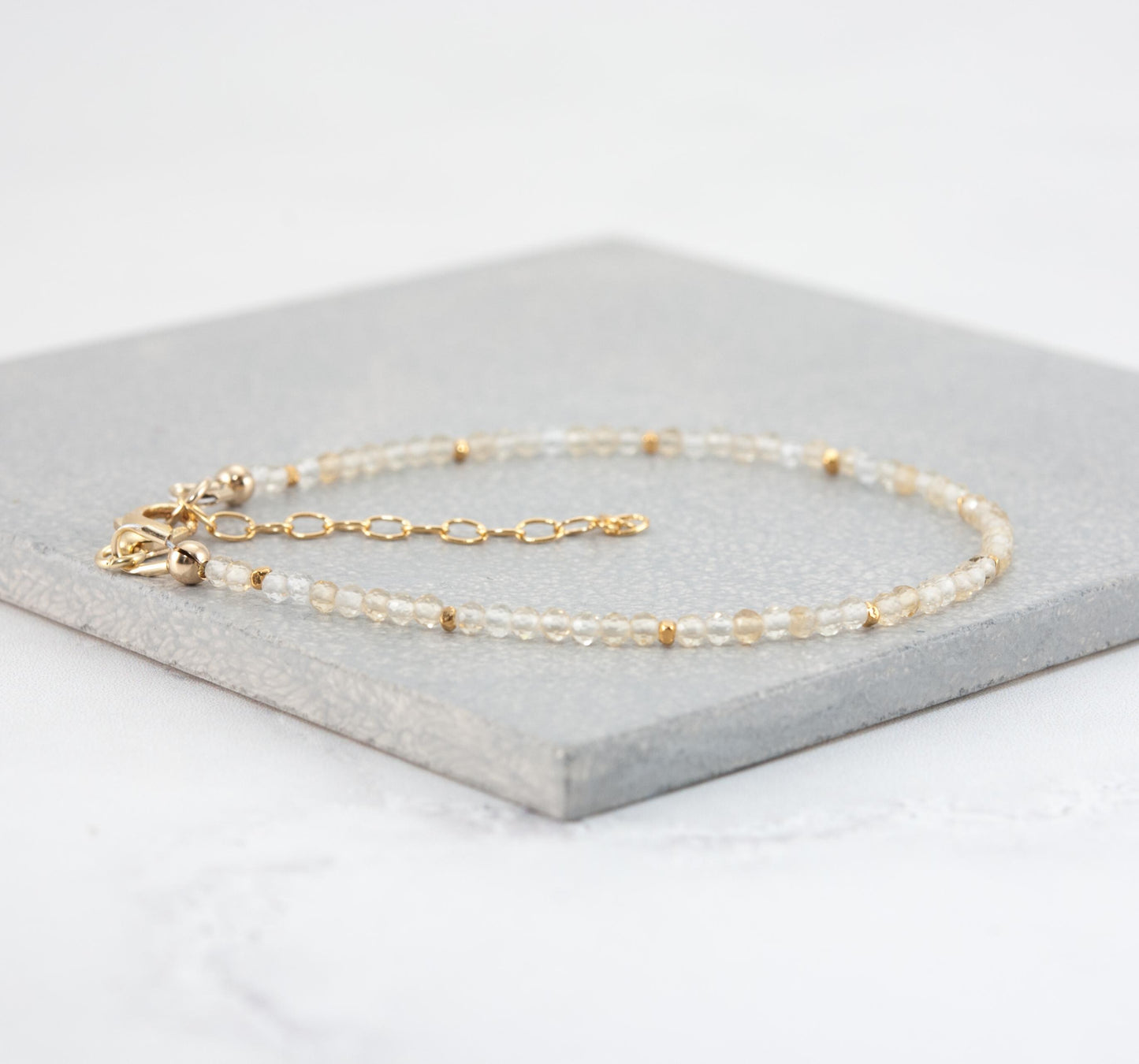 Dainty Citrine Gemstone Bracelet