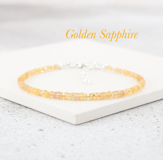 Dainty Golden Sapphire Bracelet