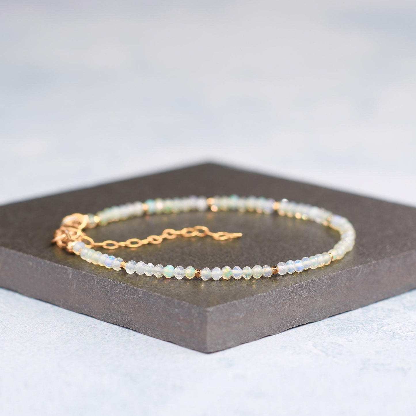 Dainty Ethiopian Welo Opal Bracelet (AAA Grade)