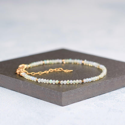 Dainty Ethiopian Welo Opal Bracelet (AAA Grade)