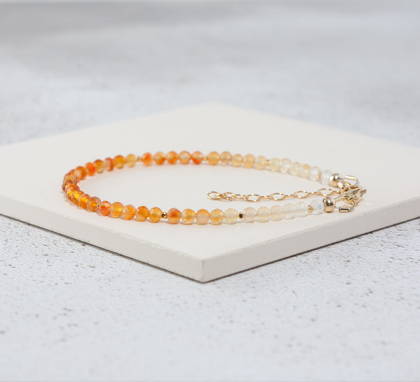 Dainty Ombre / Shaded Carnelian Bracelet