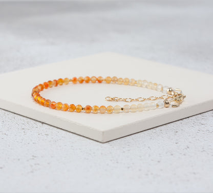 Dainty Ombre / Shaded Carnelian Bracelet