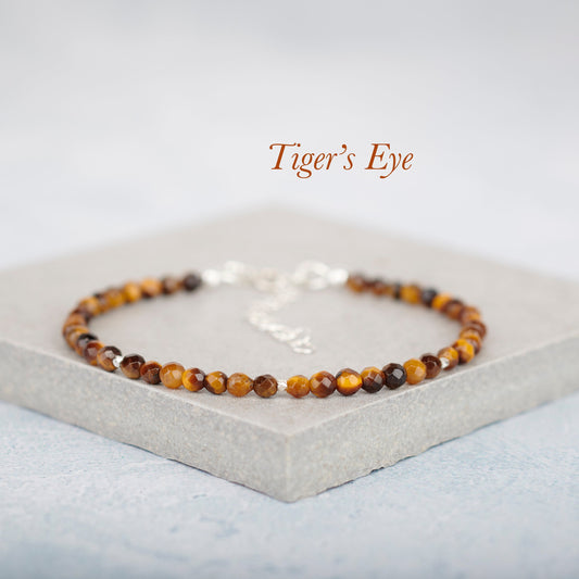 Tigers Eye Dainty Gemstone Bracelet