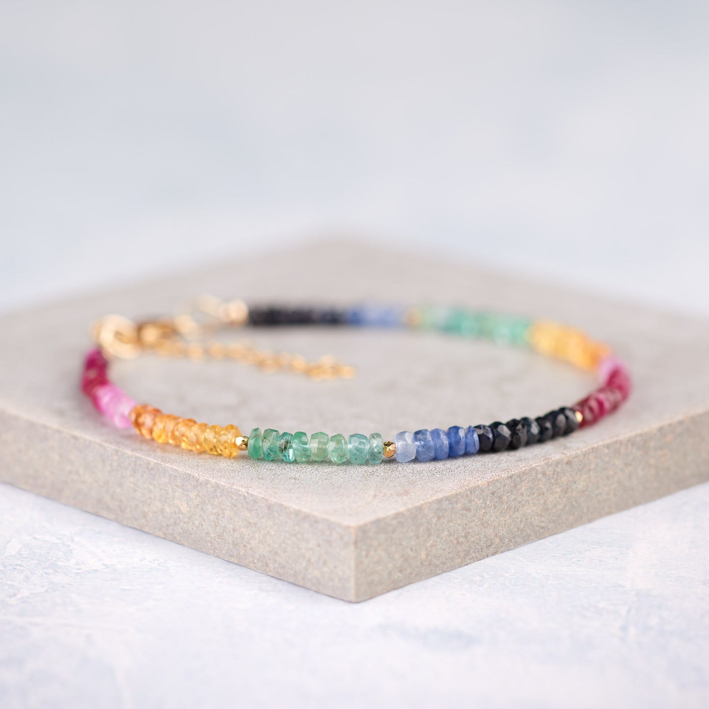 Dainty Precious Gemstone Bracelet (Ruby, Emerald and Blue, Pink & Yellow Sapphire)