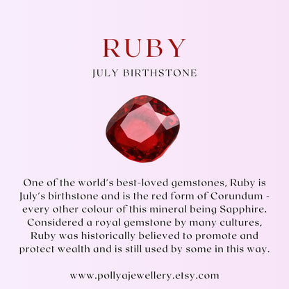 Dainty Ruby Gemstone Bracelet