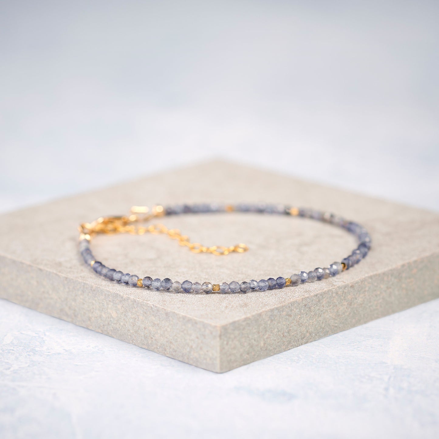 Dainty Iolite Gemstone Bracelet