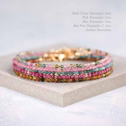 Dainty Fluorite Ombre Shaded Gemstone Bracelet