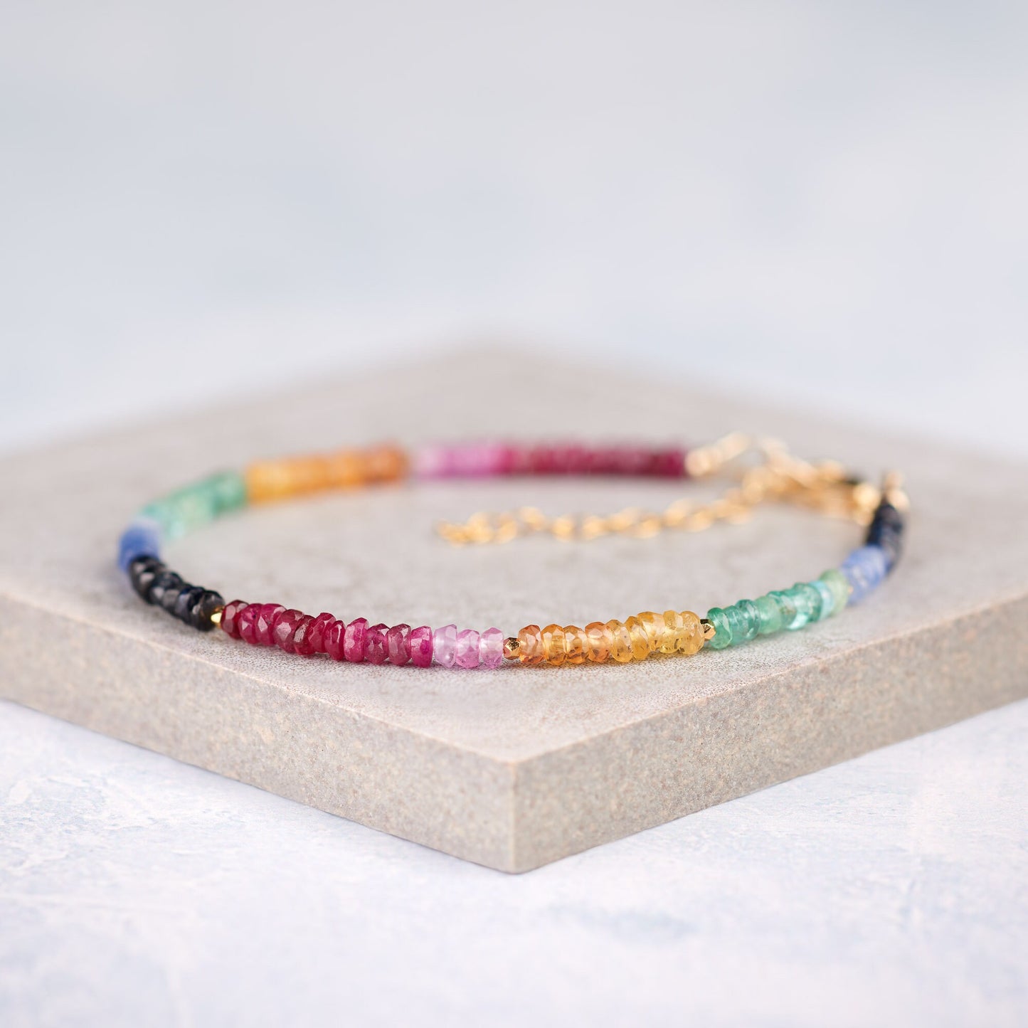 Dainty Precious Gemstone Bracelet (Ruby, Emerald and Blue, Pink & Yellow Sapphire)