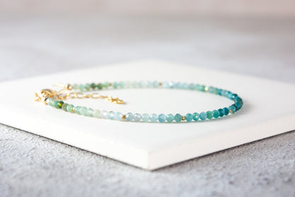 Dainty Grandidierite Gemstone Bracelet