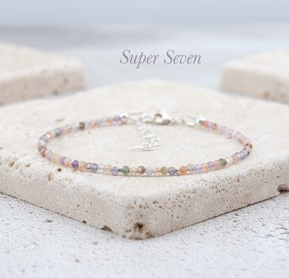 Dainty Super Seven Gemstone Bracelet