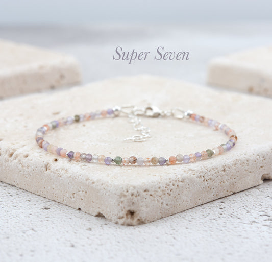 Dainty Super Seven Gemstone Bracelet