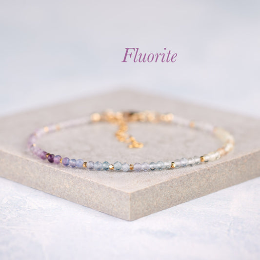 Dainty Fluorite Ombre Shaded Gemstone Bracelet