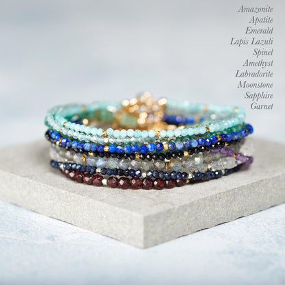 Dainty Emerald Cube Bracelet