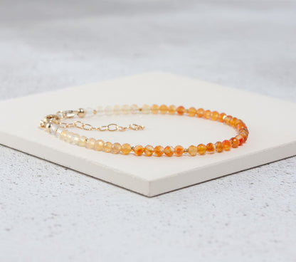 Dainty Ombre / Shaded Carnelian Bracelet