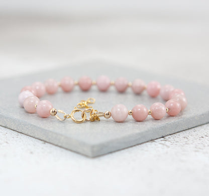 Pink Opal Gemstone Bracelet