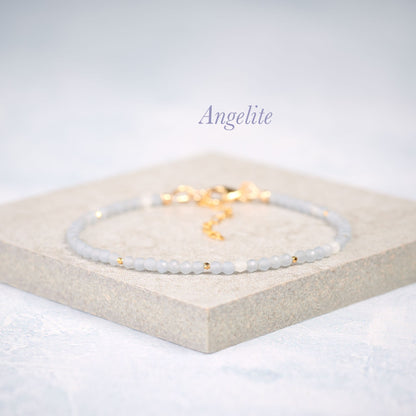 Dainty Angelite Gemstone Bracelet