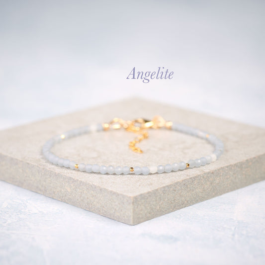 Dainty Angelite Gemstone Bracelet