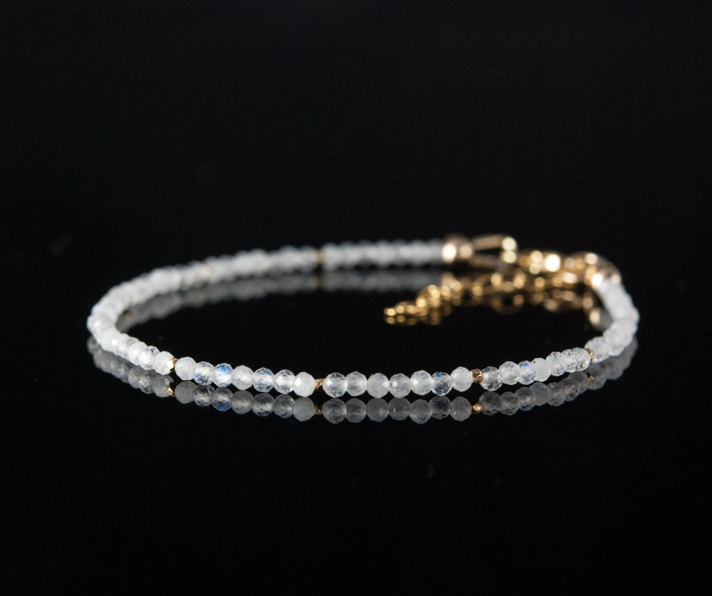 Dainty Rainbow Moonstone Gemstone Bracelet