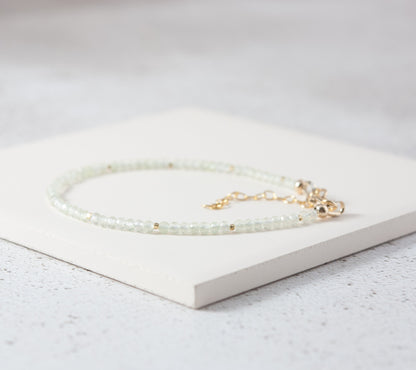 Dainty Prehnite Gemstone Bracelet