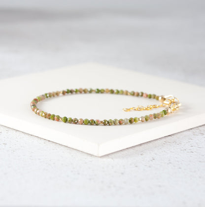 Dainty Unakite Gemstone Bracelet