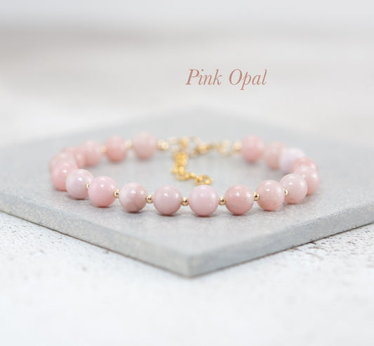 Pink Opal Gemstone Bracelet