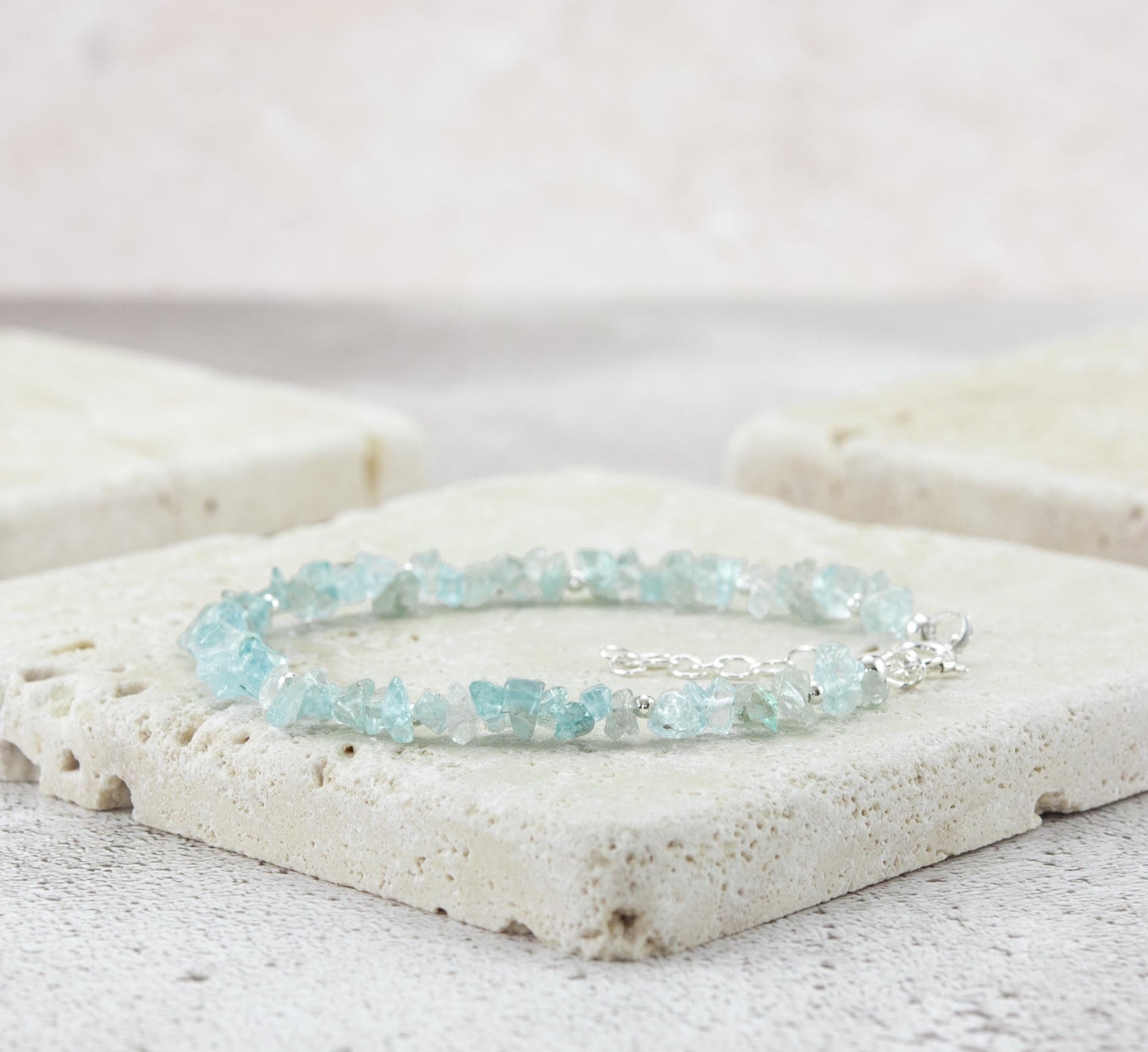 Raw Aquamarine Gemstone Bracelet
