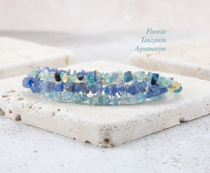 Raw Tanzanite Gemstone Bracelet