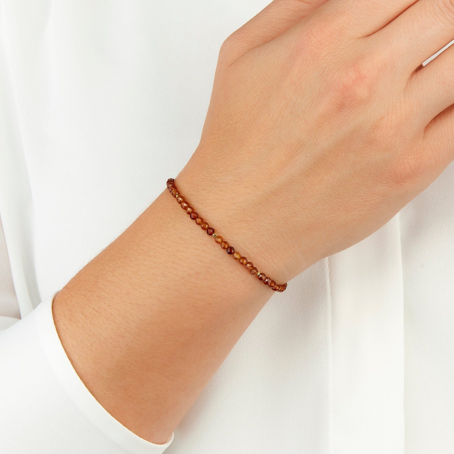 Dainty Hessonite Garnet Bracelet