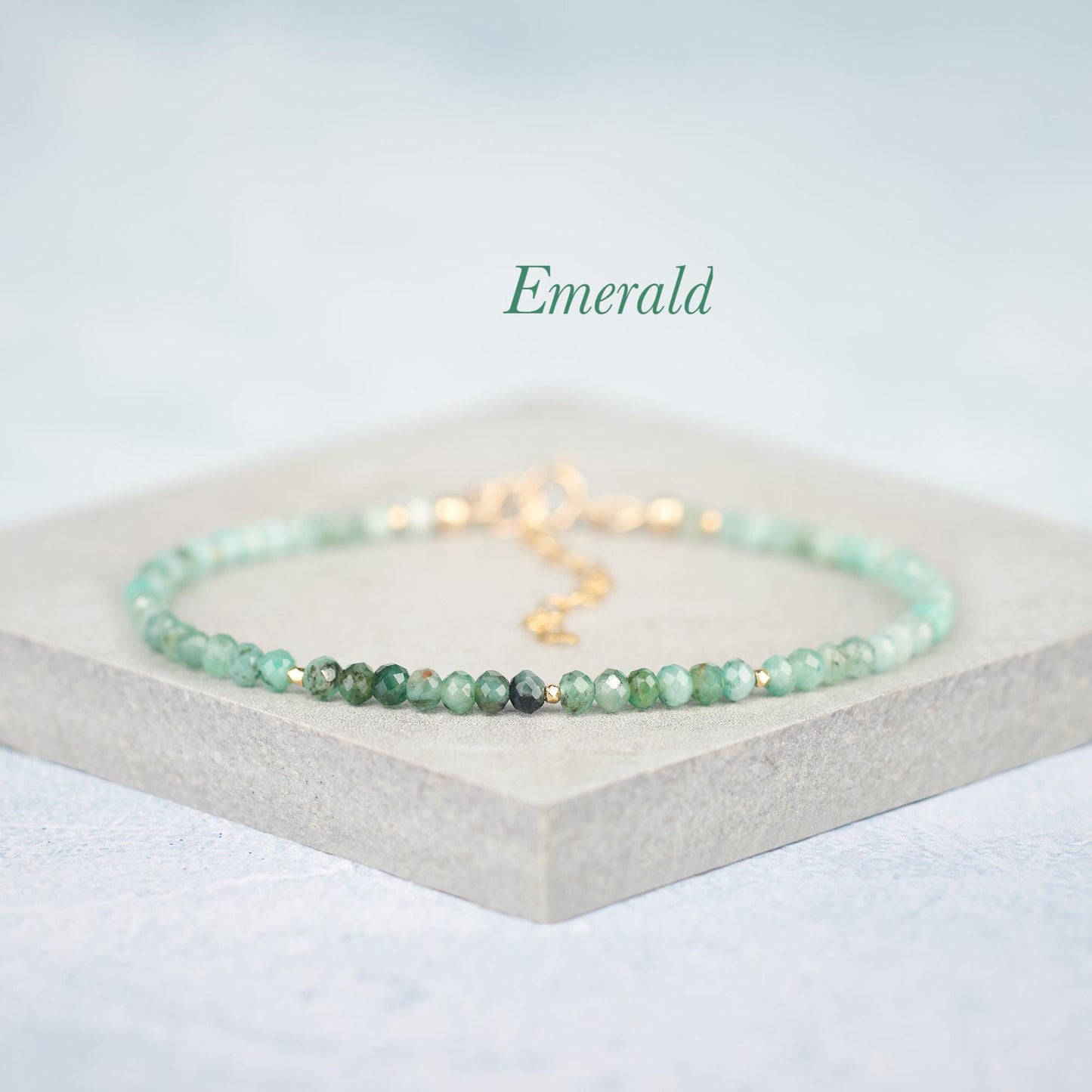 Dainty Emerald Ombre Shaded Gemstone Bracelet