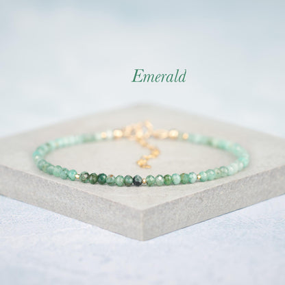 Dainty Emerald Ombre Shaded Gemstone Bracelet