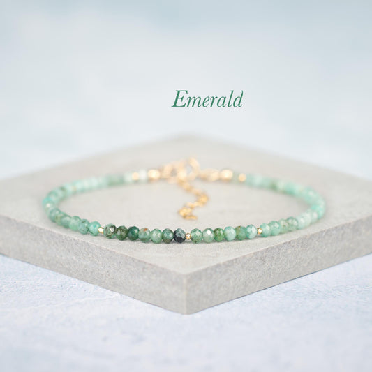 Dainty Emerald Ombre Shaded Gemstone Bracelet