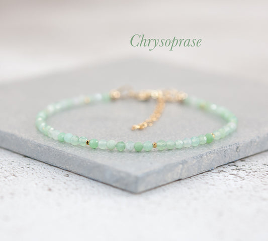 Dainty Chrysoprase Gemstone Bracelet