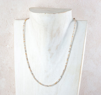 Dainty Sunstone and Moonstone Gemstone Necklace