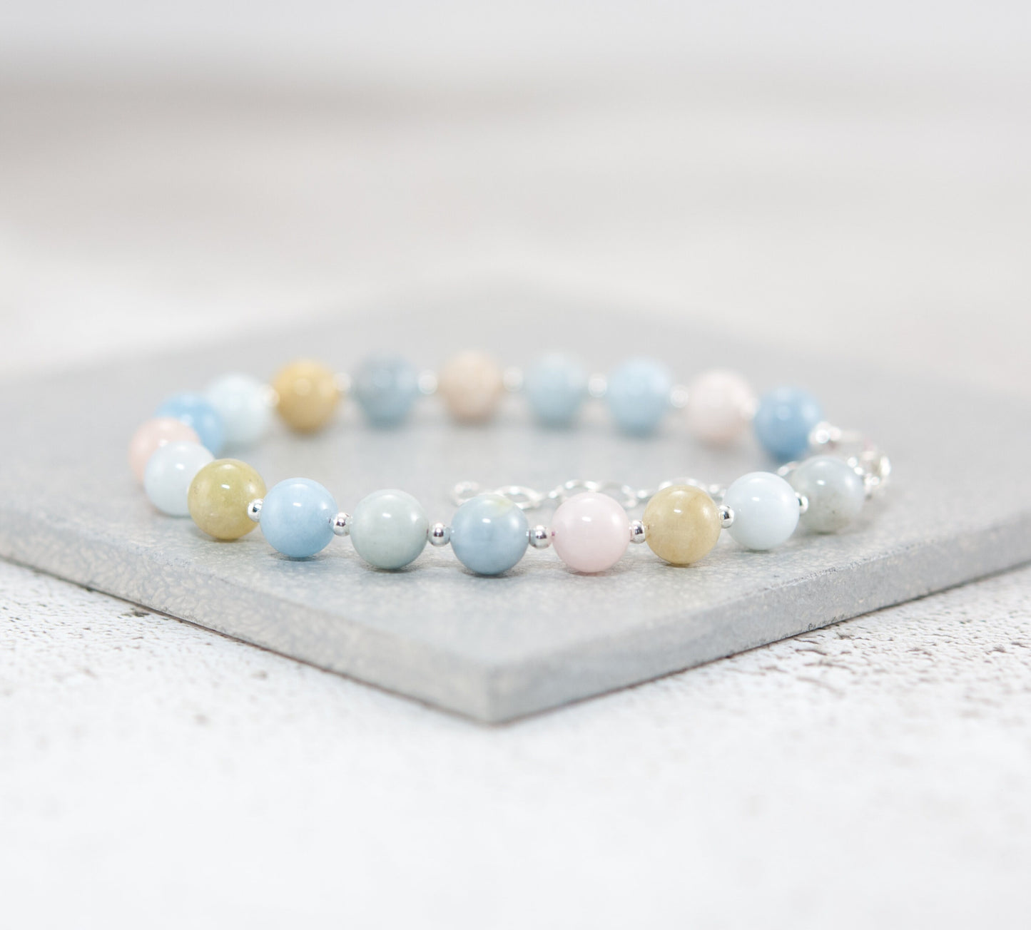 Morganite / Aquamarine Gemstone Bracelet