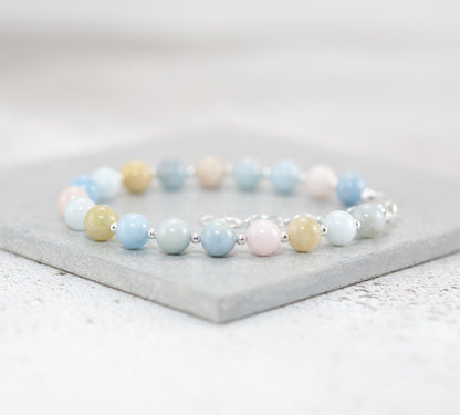 Morganite / Aquamarine Gemstone Bracelet
