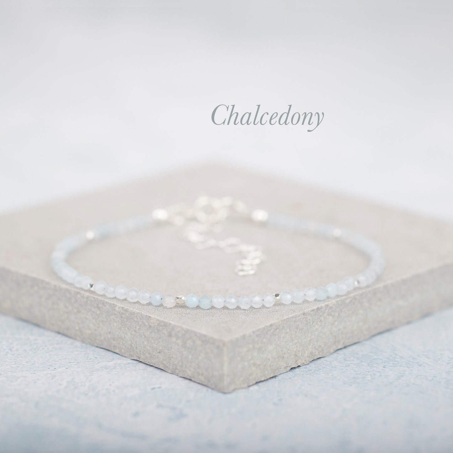 Dainty Chalcedony Gemstone Bracelet