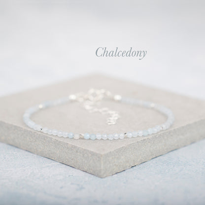 Dainty Chalcedony Gemstone Bracelet