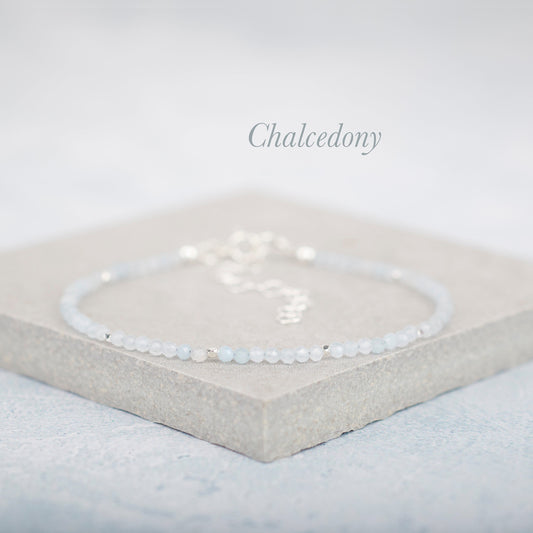 Dainty Chalcedony Gemstone Bracelet