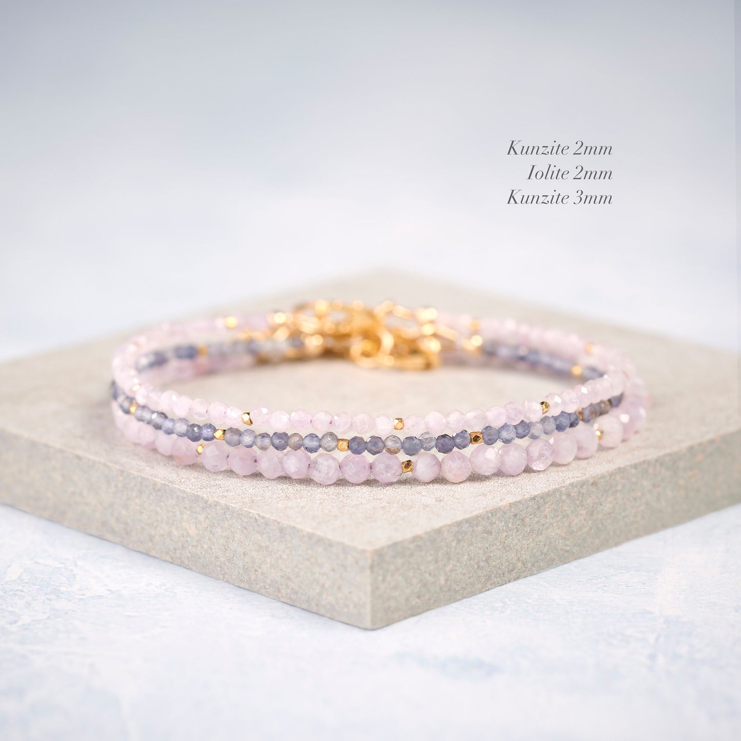 Dainty Iolite Gemstone Bracelet